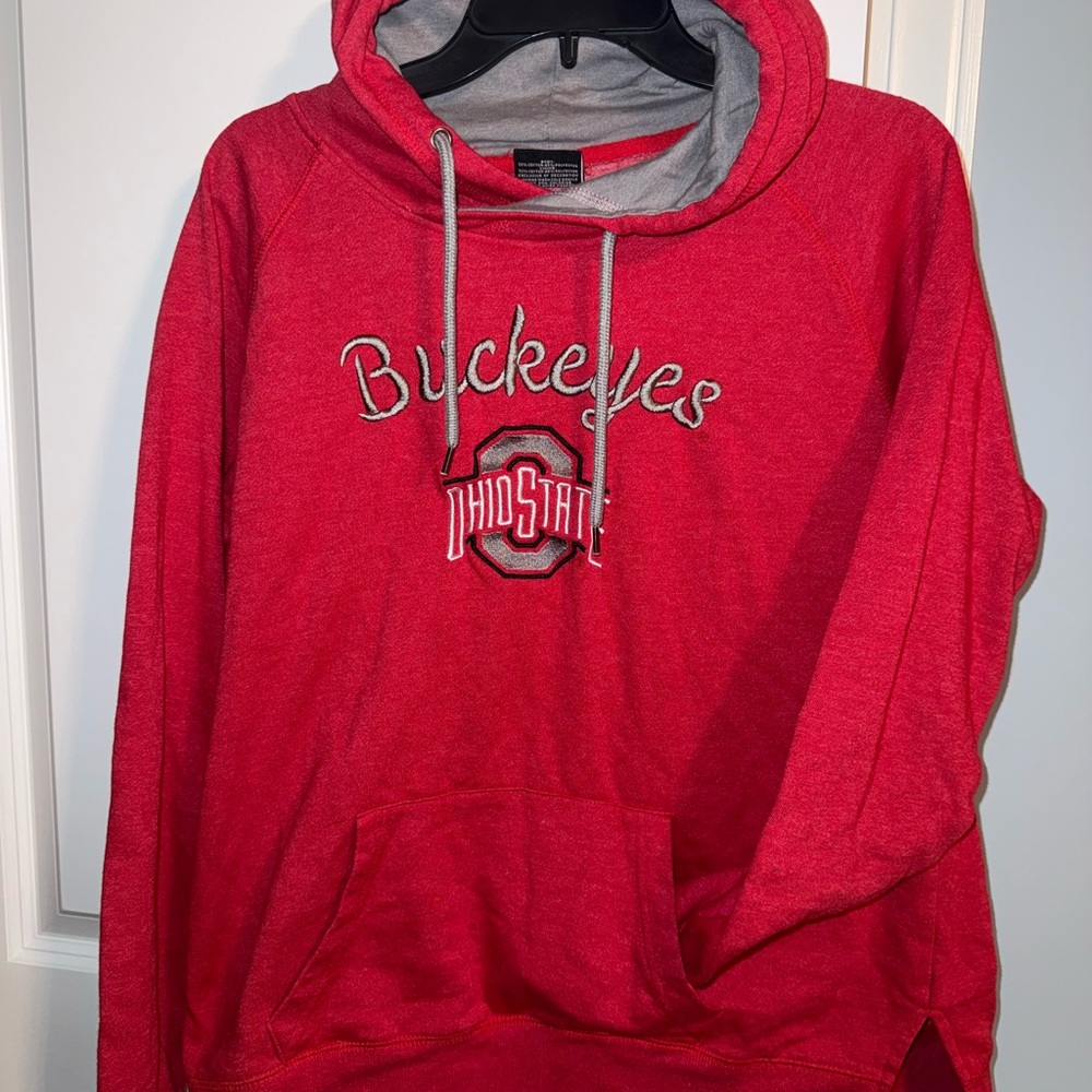 Cowl-neck Red Buckeyes Hoodie SOFT